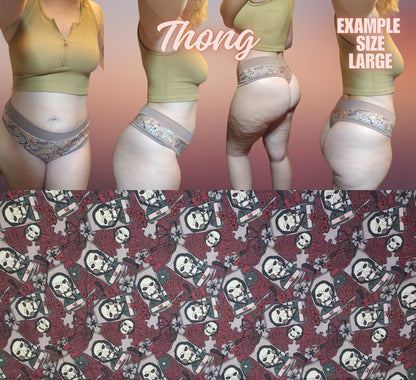 Muted Horror x6 Prints | Thondlewear, Thongs for every body | Elastic or Knit Bands