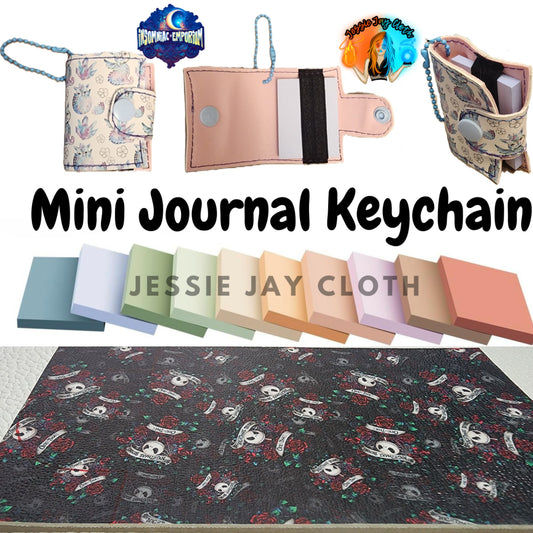 Reusable Mini Journal Keychain + Pen + Cord holder organizer + 50 sticky notes