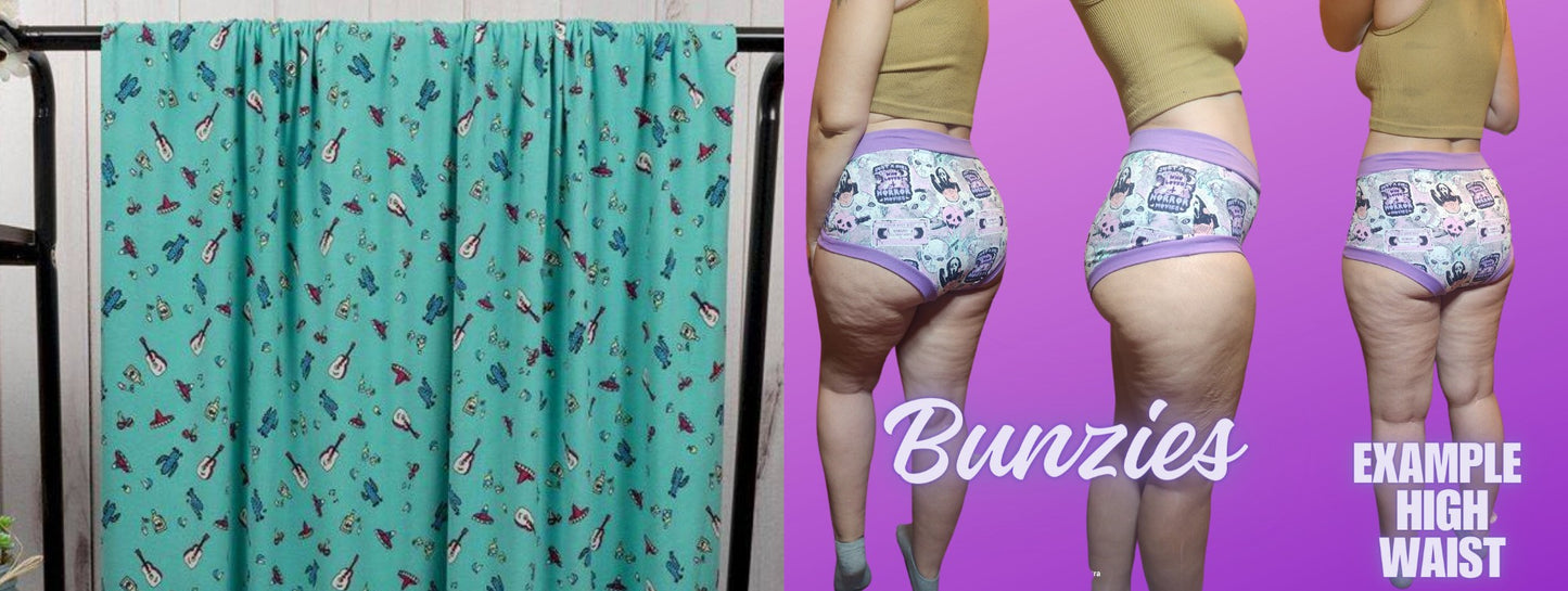 Dark Mint, Sombrero, Cactus | Bunzies Underwear | Choose Briefs, Booty, or Super Booty
