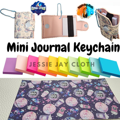 Reusable Mini Journal Keychain + Pen + Cord holder organizer + 50 sticky notes