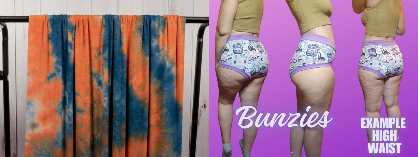 Navy Orange Tie-Dye | Bunzies Underwear | Choose Briefs, Booty, or Super Booty