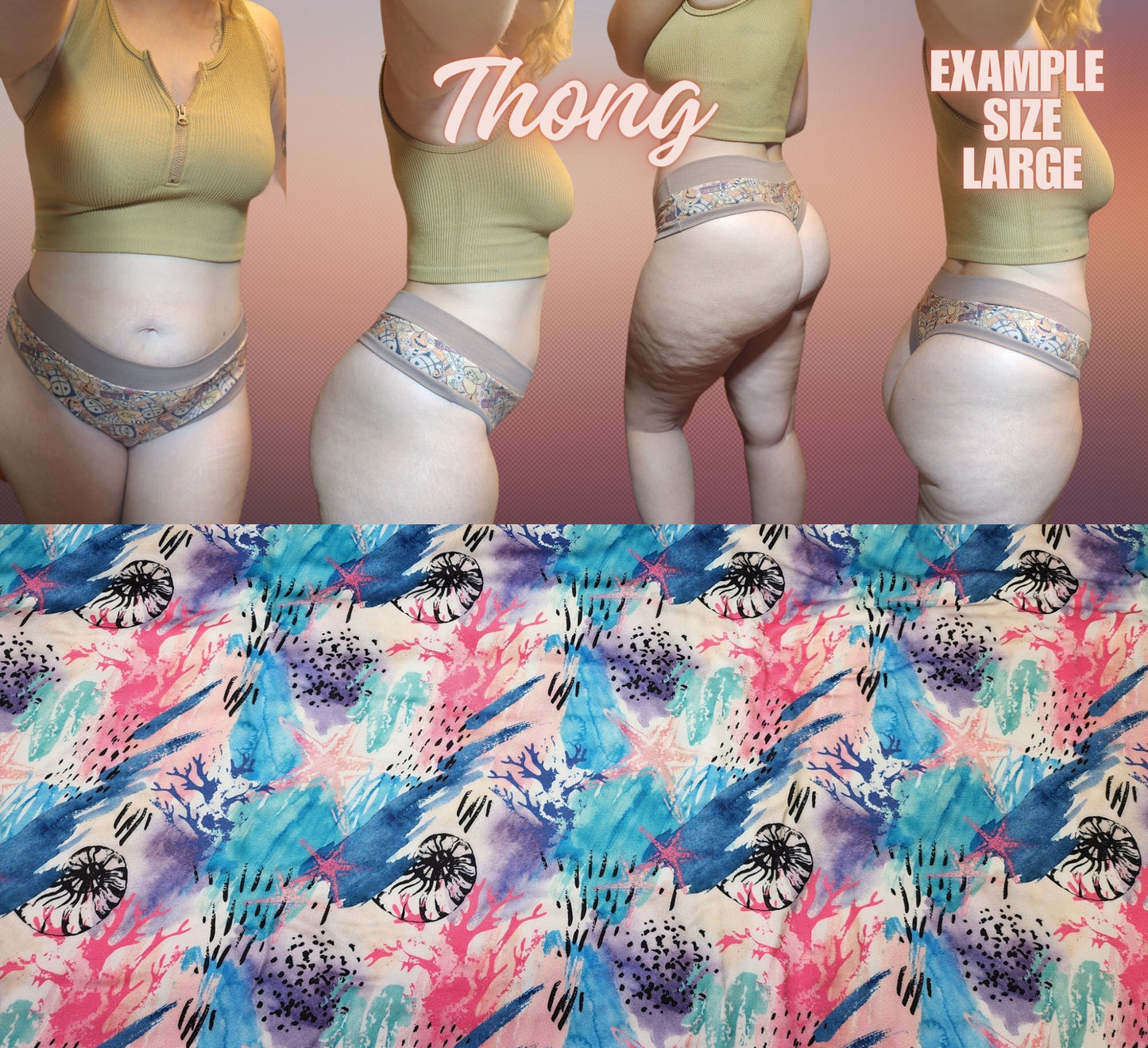 Tie Dye, Lines, Shells, Dots x6 Prints | Thondlewear, Thongs for every body | Elastic/Knit Bands