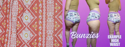 Geo Design Orange & White | Bunzies Underwear | Choose Briefs, Booty, or Super Booty