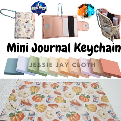 Reusable Mini Journal Keychain + Pen + Cord holder organizer + 50 sticky notes