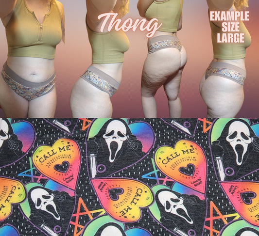 Rainbow Ghostface | Thondlewear Thong | Elastic or Knit Bands