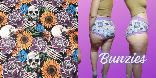 Skull, Sunflower, Floral | Bunzies Underwear | Choose Briefs, Booty, or Super Booty