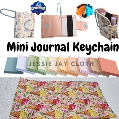 Reusable Mini Journal Keychain + Pen + Cord holder organizer + 50 sticky notes