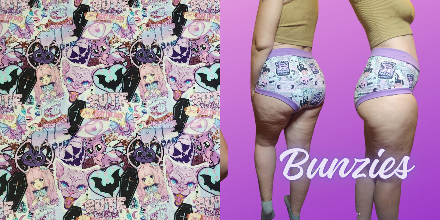 Pastel Horror, Doll, Naked Cat | Bunzies Underwear | Choose Briefs, Booty, or Super Booty