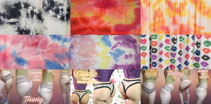 Lips, Tie Dye x6 Prints | Thondlewear, Thongs for every body | Elastic/Knit Bands