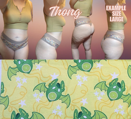 Lime Fruit Bat | Thondlewear Thong | Elastic or Knit Bands