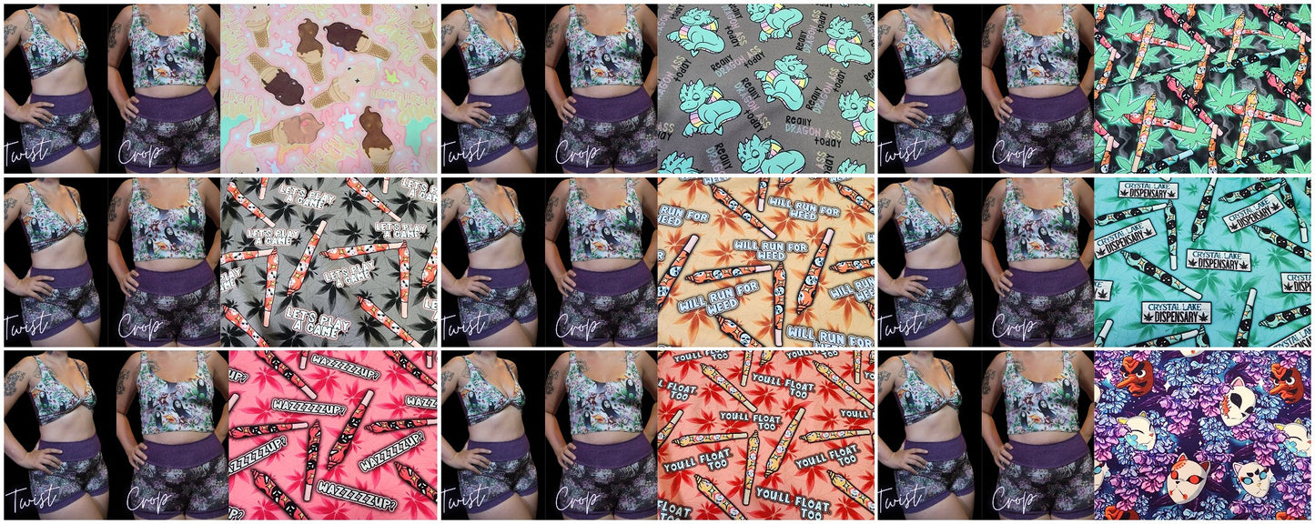 9 PRINTS! 2-in-1 Crop Top | 420, Horror,  Dragon, Humor, Body positivity