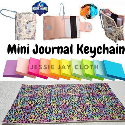 Reusable Mini Journal Keychain + Pen + Cord holder organizer + 50 sticky notes