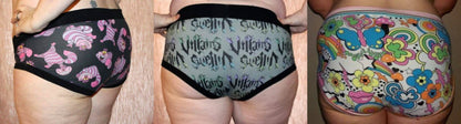 Grunge Hearts, Black, Purple | Bunzies Underwear | Choose Briefs, Booty, or Super Booty