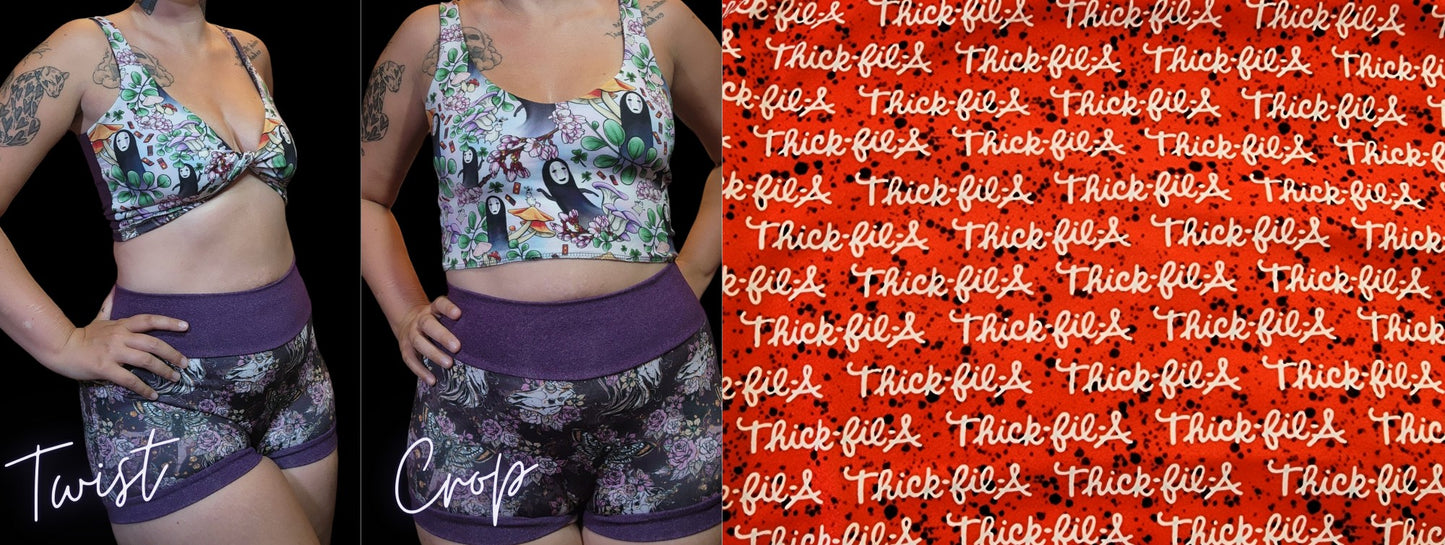 10 PRINTS! Custom 2-in-1 Crop Top | Chik, Zombie, Witchy, Humor, Sarcastic