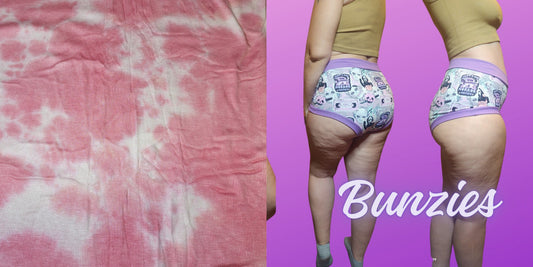 Rib Knit, Pink White Tie Dye | Bunzies Underwear | Choose Briefs, Booty, or Super Booty