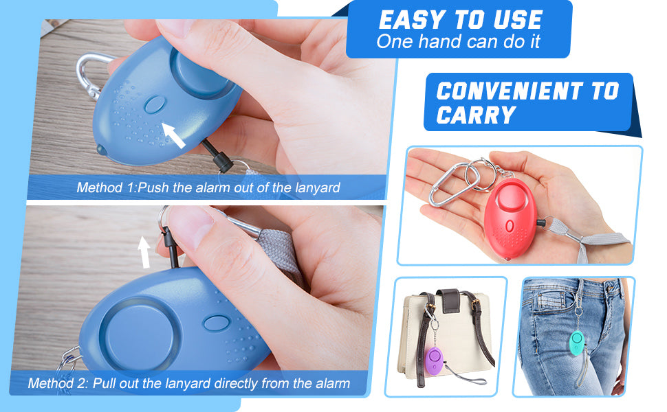 Emergency Safety Alarm 130DB | Security Keychain | Add to Self Defense Wristlet | Add on