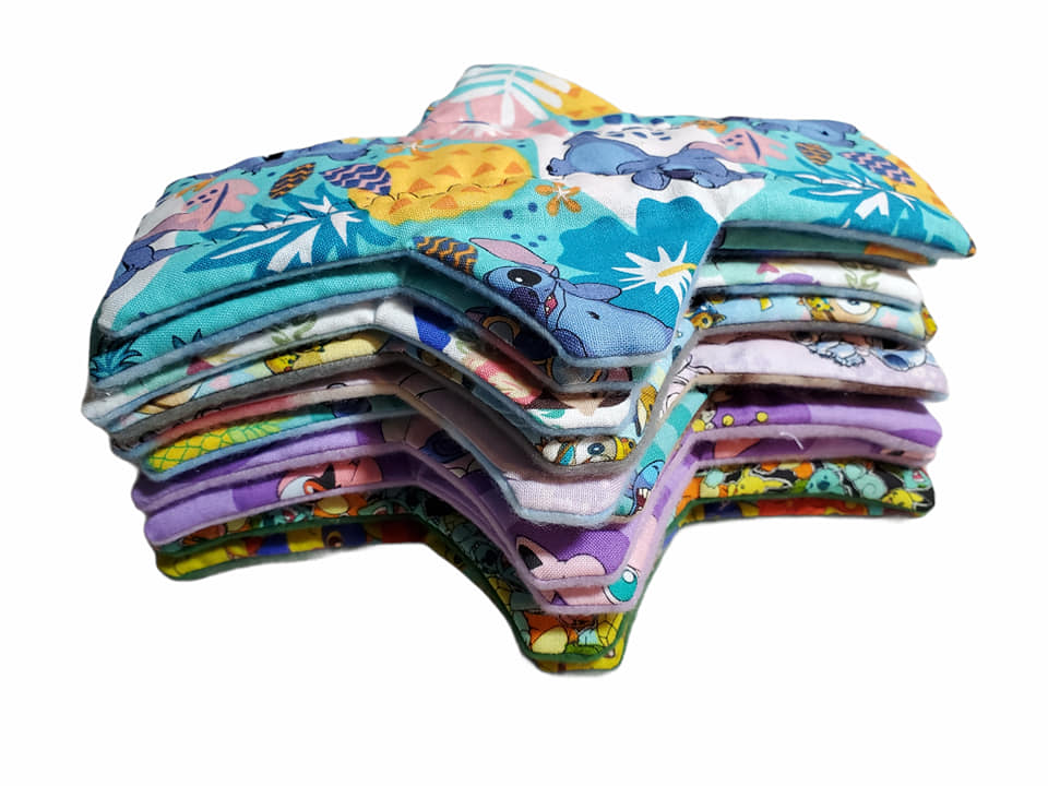 Budget Friendly Cloth Pads | Template J | 2.5" Snapped Width | 5-16 inches