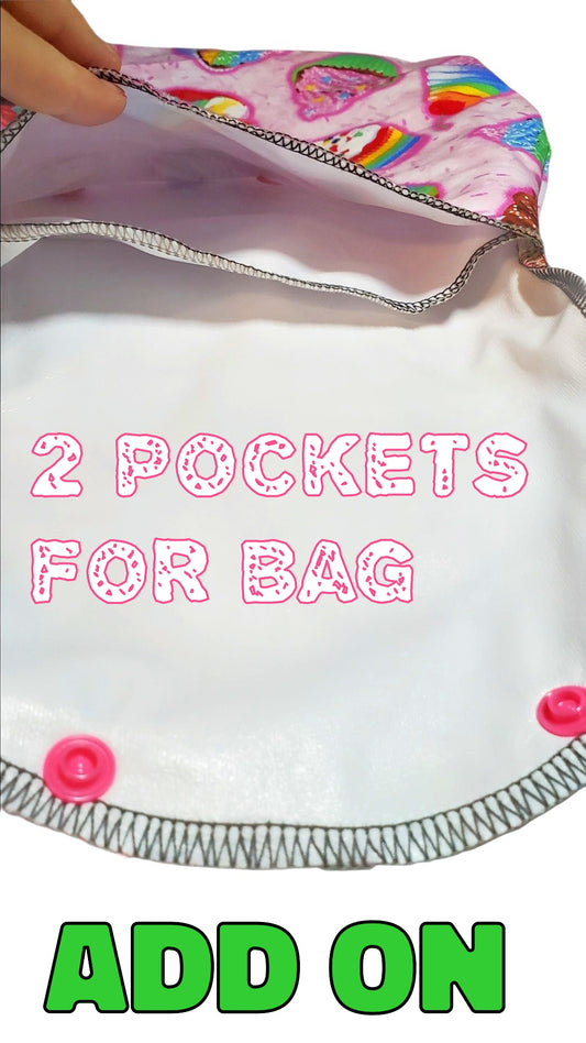 Add 2 pockets to bag | Clutch Style ONLY  | Add on