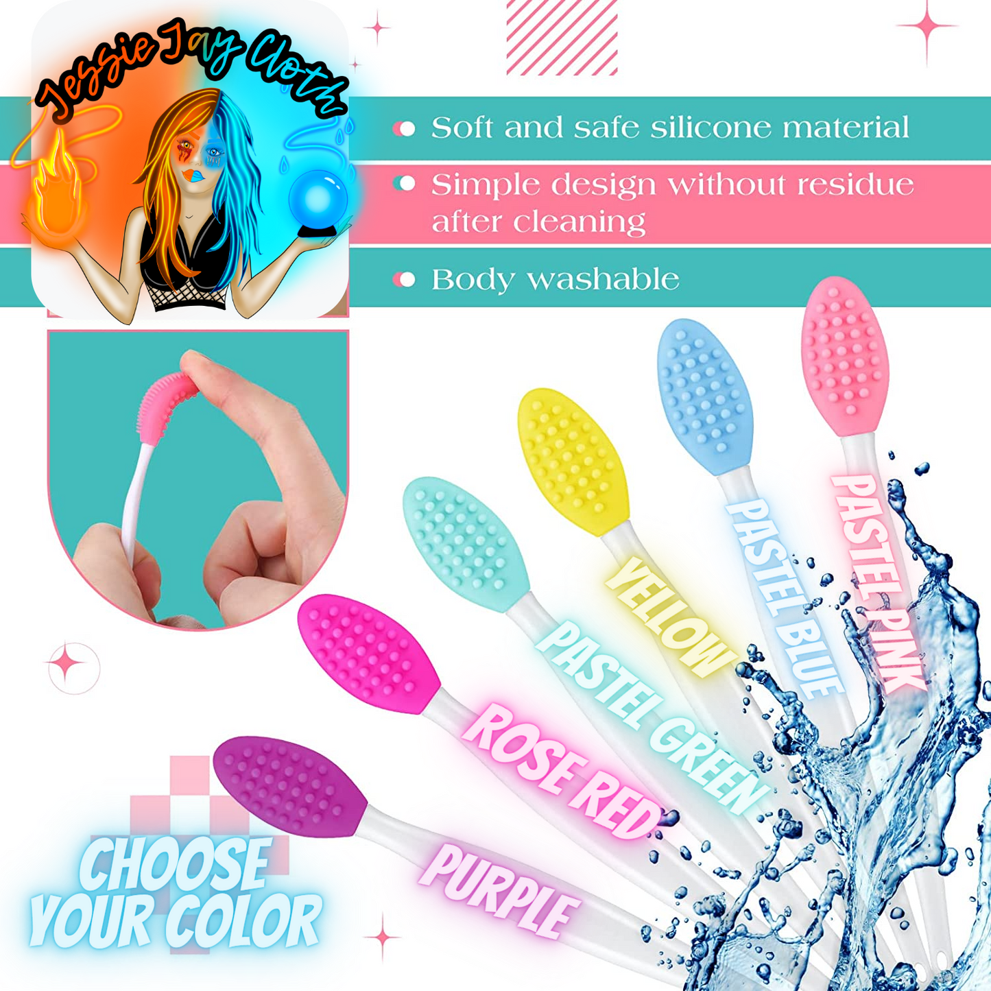 Double Sided Silicone Exfoliating Lip Brush | ADD ON | Comes sealed in a bag