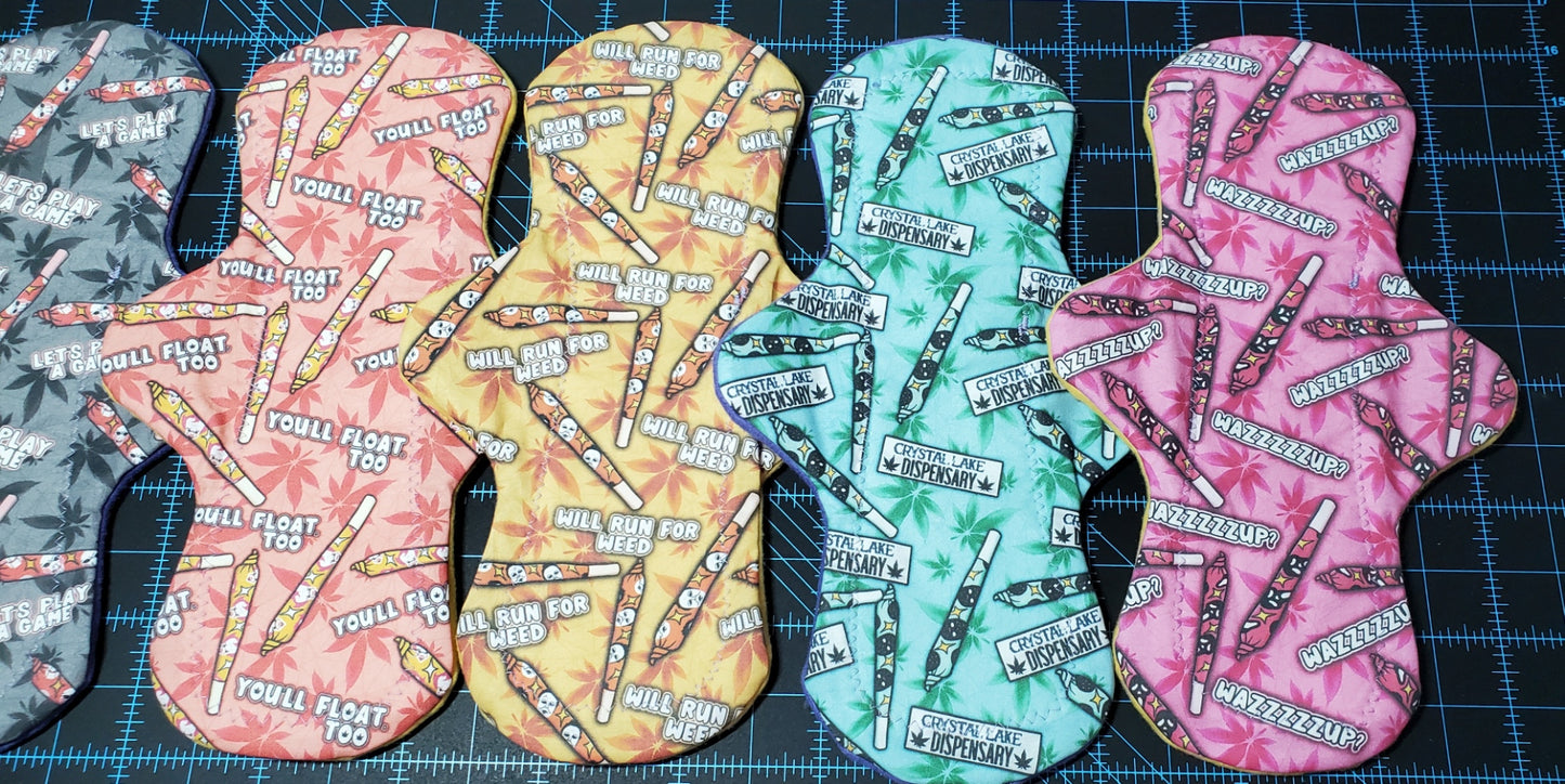12" Horror 420 Cloth Pads | Heavy  | 2.75" or 3" Snapped  |  Set or singles