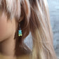 Ombre Glitter Gummy Bear Earrings | Rainbow Dangles | Yellow & Blue