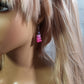 Ombre Glitter Gummy Bear Earrings | Rainbow Dangles | Pink & White