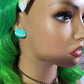 Turquoise Macaroon Stud Earrings | Kawaii Food Pastels