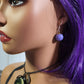 Purple Taro Globe | Boba Tea Earrings | Silver Dangles | Christmas Globe