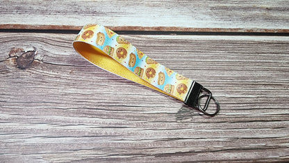 Food Print | Vinyl & Nylon Fabric Keychain | Key Fob Wristlet | Soft Yet Durable, Mold and Mildew Resistant