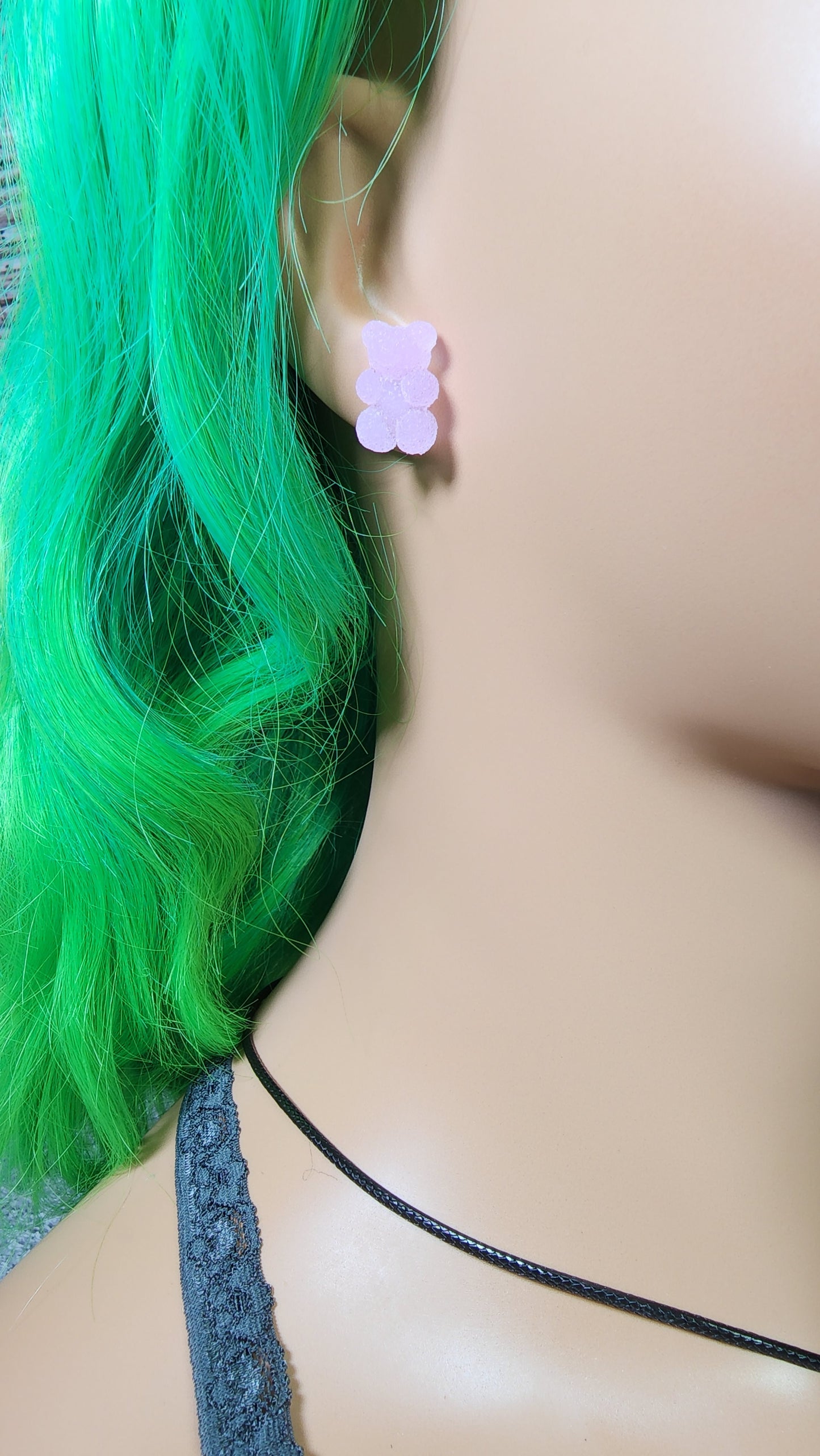 Textured Sugared Gummy Bear Earrings | Stud Style | Candy Gummie