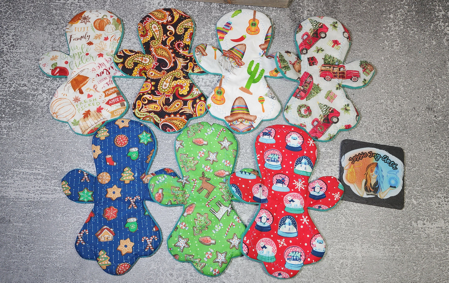 9" Miss Ginger Cloth Pad | Moderate Absorbency | Fall, Autumn Print | 2.75 inch Snapped Width