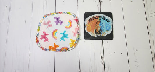 6" Light | Serged Style Cloth Pad  |  2.5" or 2.75" snapped width | Balloon Animals