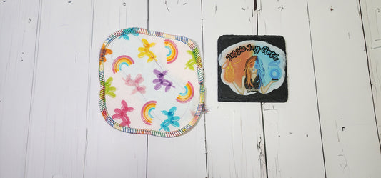 7" Light | Serged Style Cloth Pad  |  2.5" or 2.75" snapped width | Balloon Animals