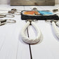 White | Leather Braided Rope Key Chain Strap | Add on