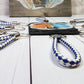 Royal Blue & White | Leather Braided Rope Key Chain Strap | Add on