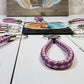 Light Pink & Dark Purple | Leather Braided Rope Key Chain Strap | Add on