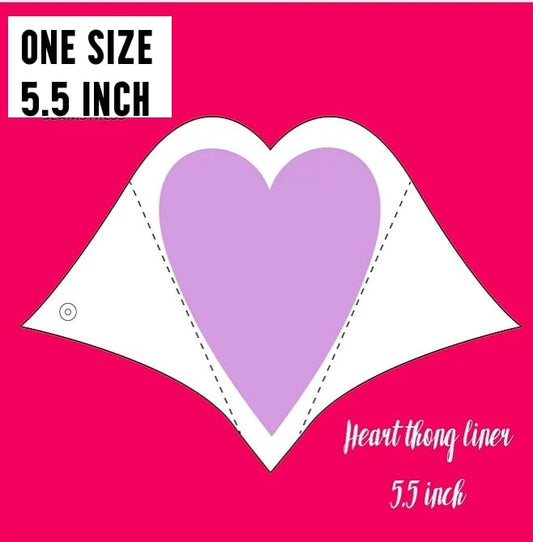 5.5" Heart Thong Liner | Custom Daily Panty Liner | 2.5" Snapped