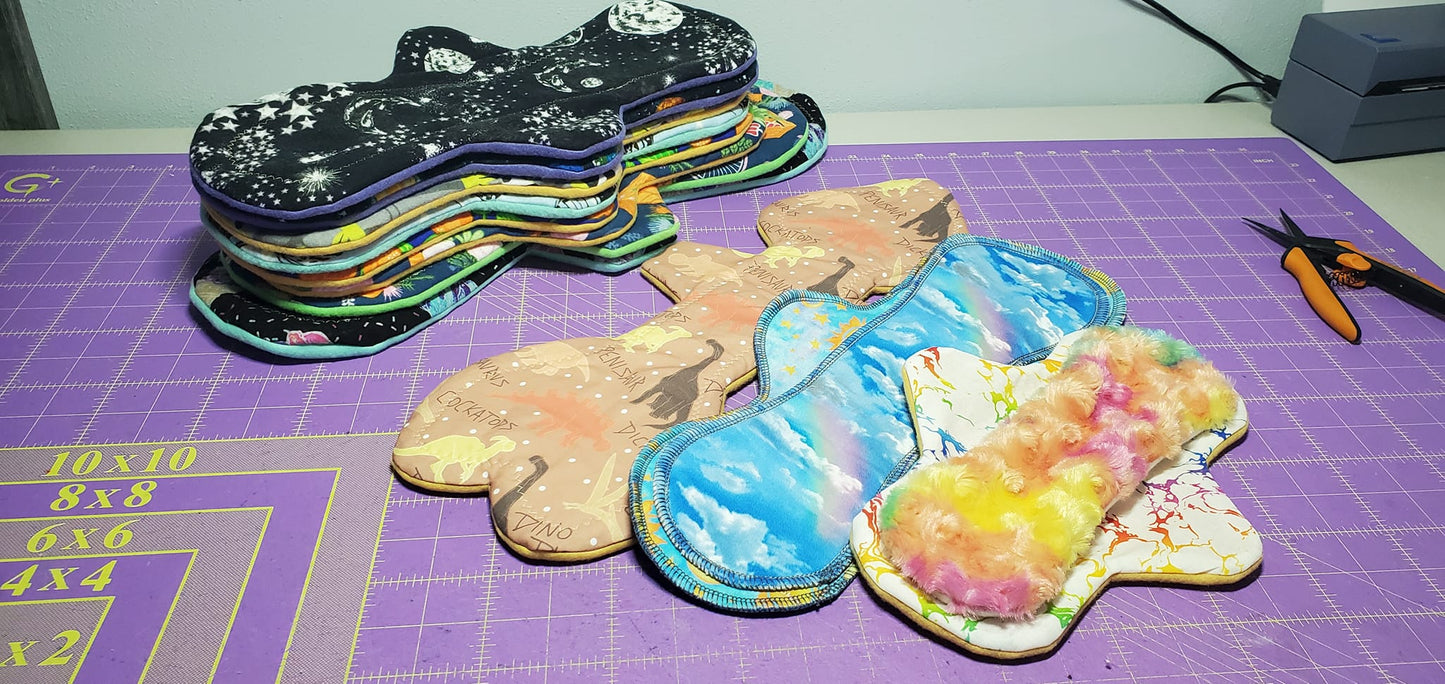 NEW Colors Added! | Custom Ultra Soft Minky | Classic Curvy Cloth Pad | 6/8/10/12/14/16 | 2.75" to 3" Snapped Width