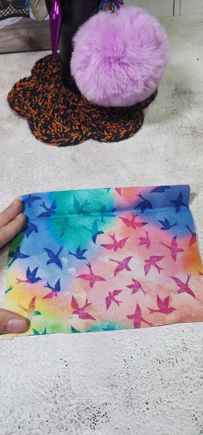 Size XS | Tie Dye Birds | Semi Custom Boxy Bag | Cut out & ready to sew |