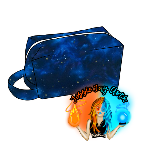 Blue Galaxy with stars Semi Custom Boxy Bag | Storage or Wet Bag | Diaper Pod |  Choose Your size & Customization |