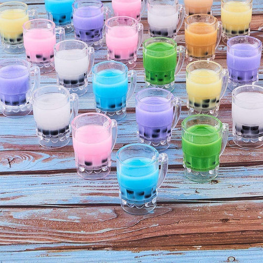 Larger Boba Milk Tea Inspired Keychain | Tapioca Pearls | Hypoallergenic | Fruit Tea | Bubble Tea | Available in 7 colors | Mug Shape