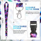 Starry Galaxy Lanyard ID Strap | 8 Prints | Safe Break away clasp | Accessory | Key Chain Holder | D Ring Lobster Claw | Jessie Jay Cloth