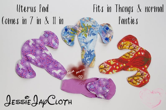 Custom Uterus Shaped Daily Liner | 7/8/9/10/11/12/14 | 2.5" Snapped | Cloth Panty Liner