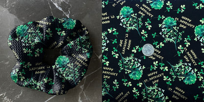 Happy St. Patrick's Day shamrock | Holiday   | Custom Hair Scrunchie | Adult Size & Toddler Size | 7 Options