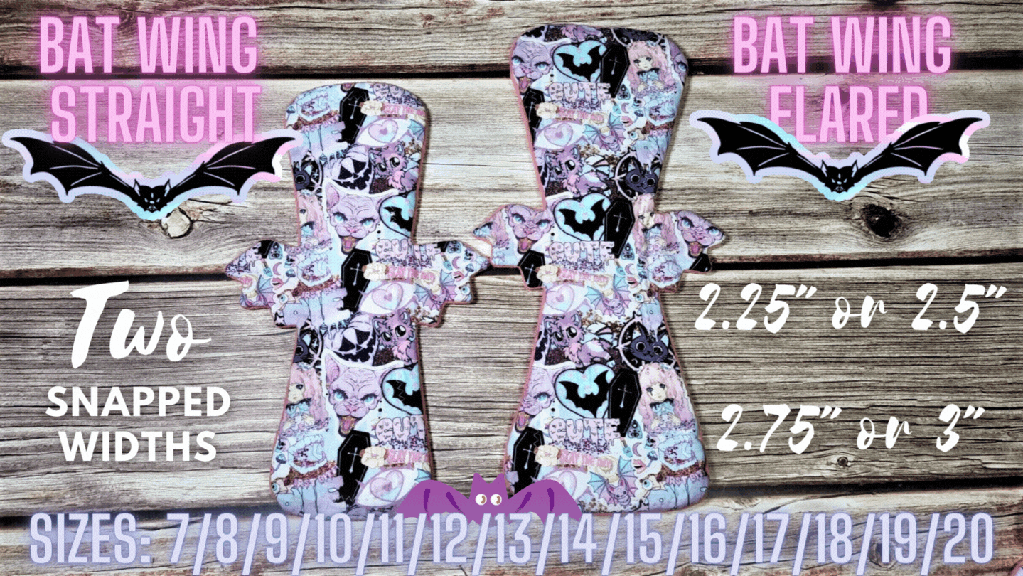 Custom FLARED Bat Wing Cloth Pad | 7 through 20 inches | 2.25 or 2.5 snapped width