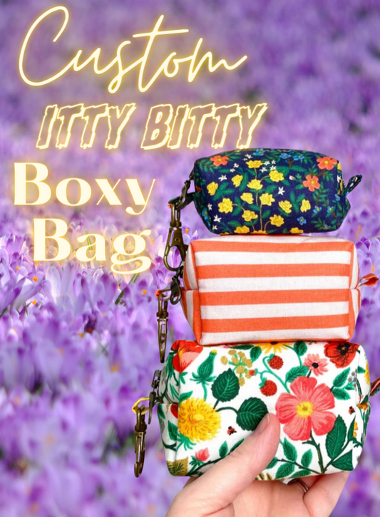 Custom Itty Bitty Boxy Bag | 3 Sizes to choose | Optional Add on's