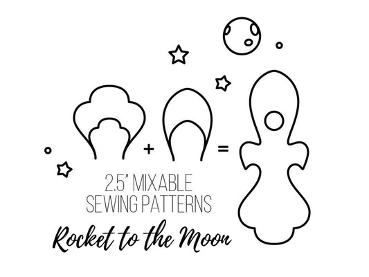 Rocket To The Moon | Custom Cloth Pad | 7.5 to 15.5 inches | 2.5" Snapped Width