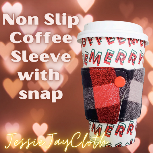 🚫Non-Slip Custom Coffee Sleeve with snap☕ | Fits Tall, Grande, and Venti cups.