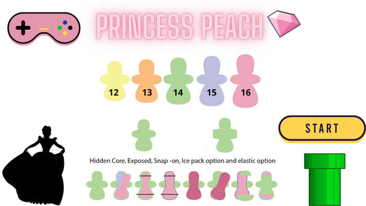Princess Peach Custom Cloth Pad | 4" Snapped Width | 12-16 inches  |