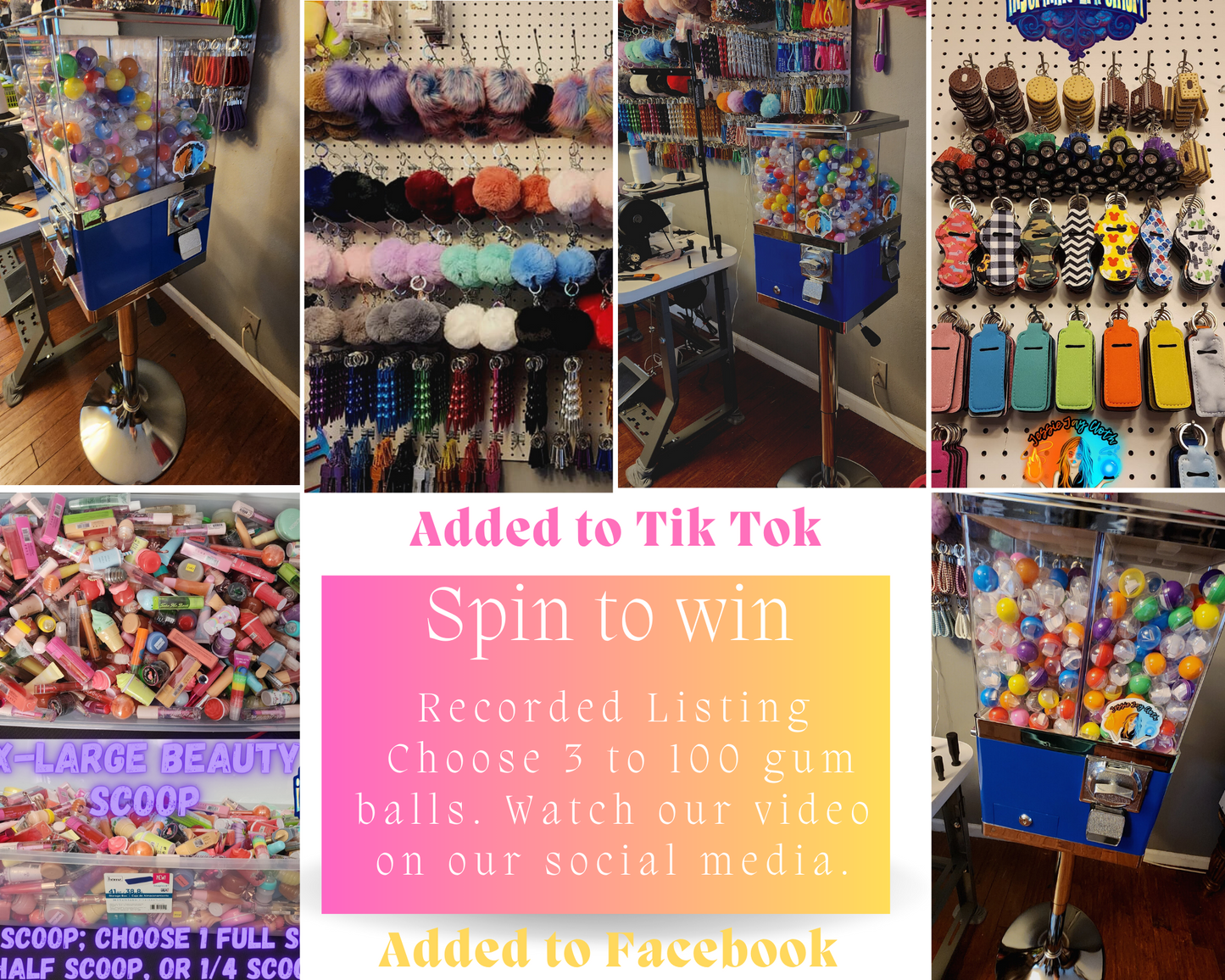 Recorded Spin to win prizes | Mystery Gifts, Beauty Bin |Slime, Bath bomb, Shower steamer | Add on | Surprise gum ball prizes!